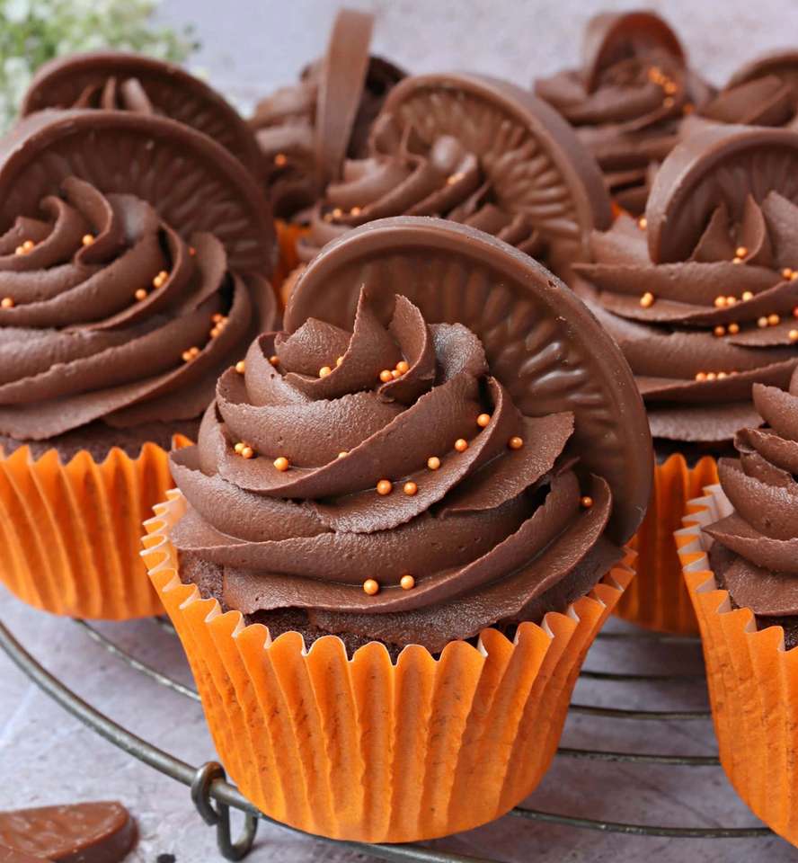 Chocolade Oranje Cupcakes legpuzzel online