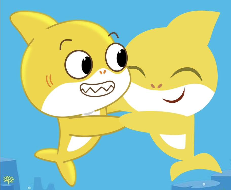 赤ちゃんサメと古典的なサメの出会い ジグソーパズルオンライン