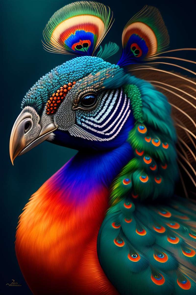 φωτεινό πολύχρωμο πουλί online παζλ