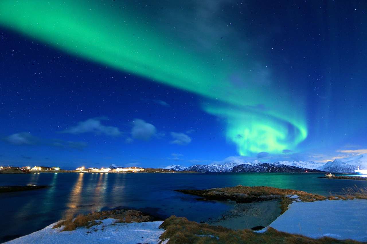 Северное Сияние, Норвегия, Арктика пазл онлайн