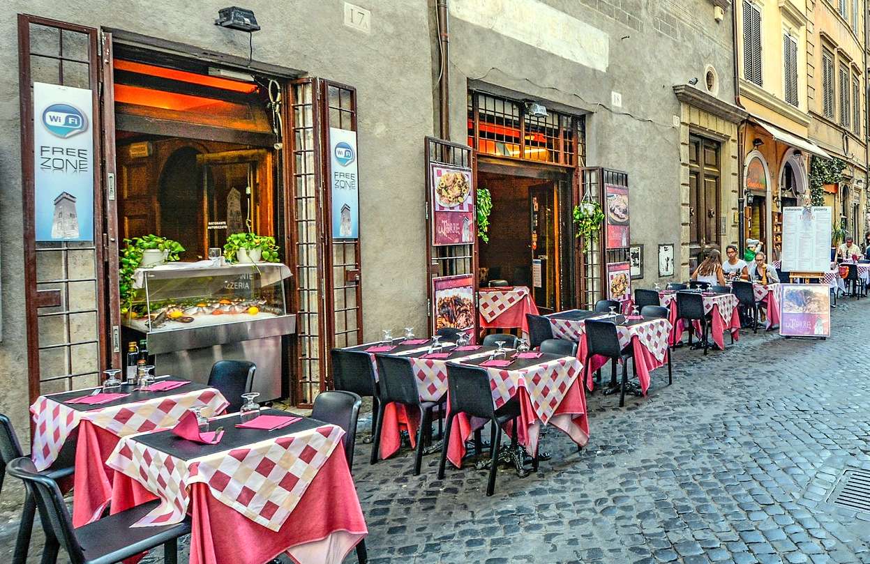 Rybí restaurace v Římě skládačky online