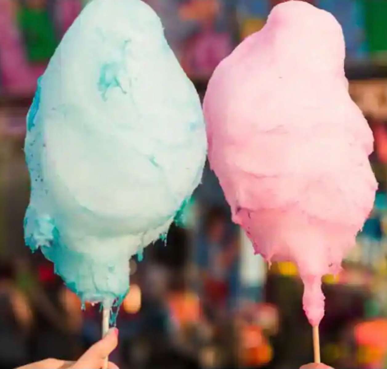 青とピンクの綿菓子 ジグソーパズルオンライン