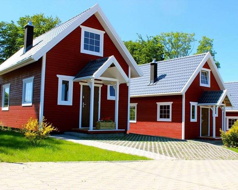 Скандинавські дерев'яні будинки пазл онлайн