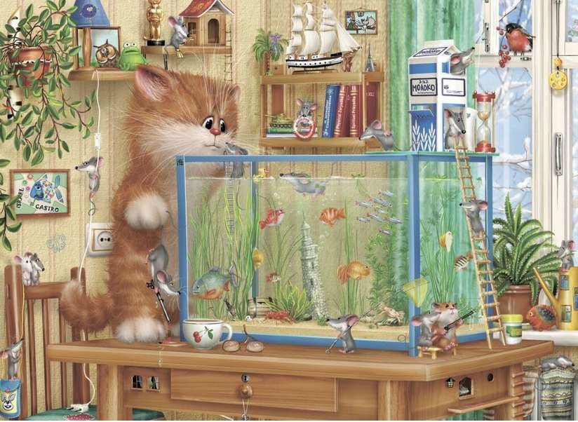 l'aquarium des chatons puzzle en ligne