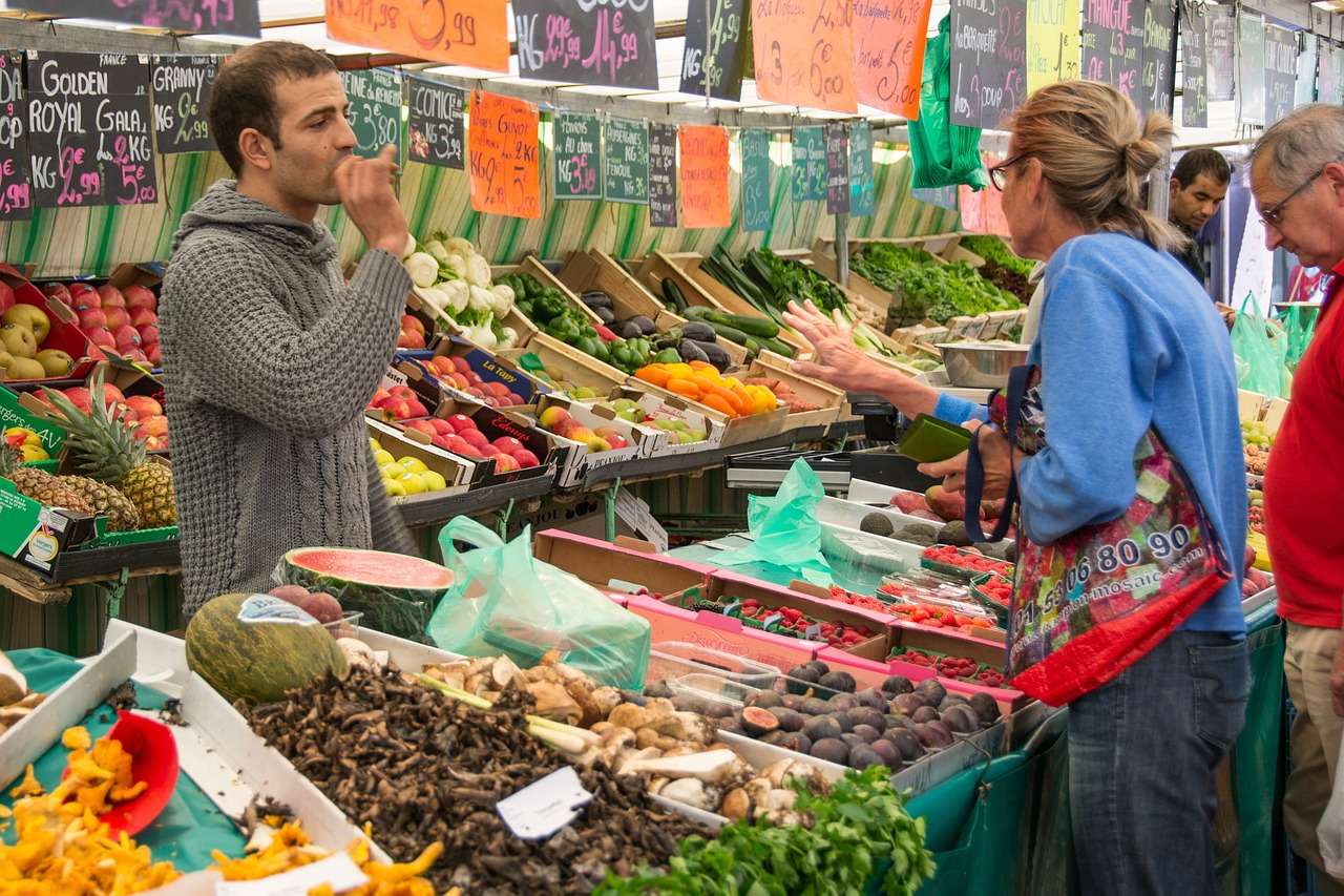Mercado de frutas e legumes quebra-cabeças online