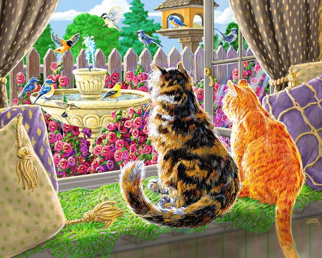 Kittens op de vensterbank legpuzzel online