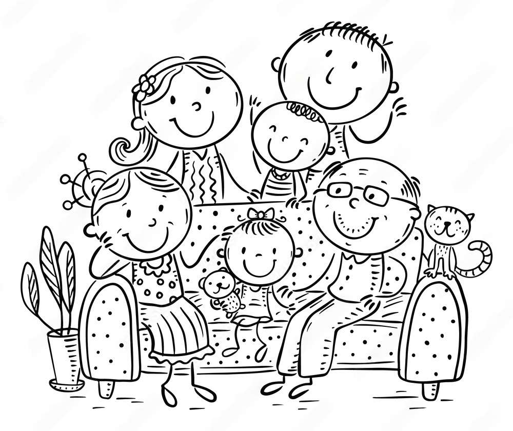 絵を描く家族 ジグソーパズルオンライン