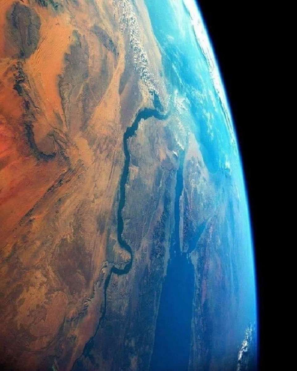 De rivier de Nijl gezien vanuit het ruimtestation legpuzzel online