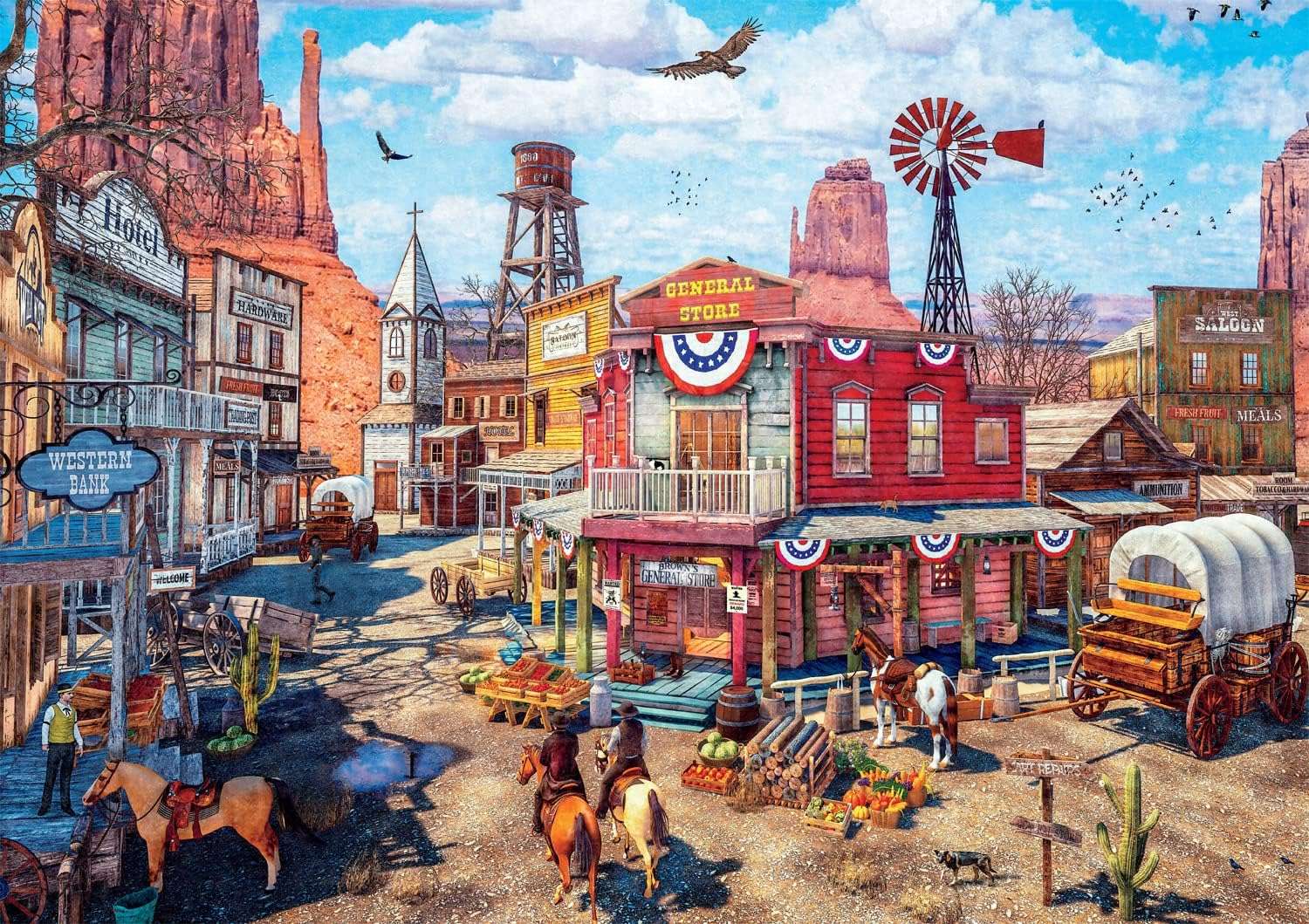 staré westernové město online puzzle
