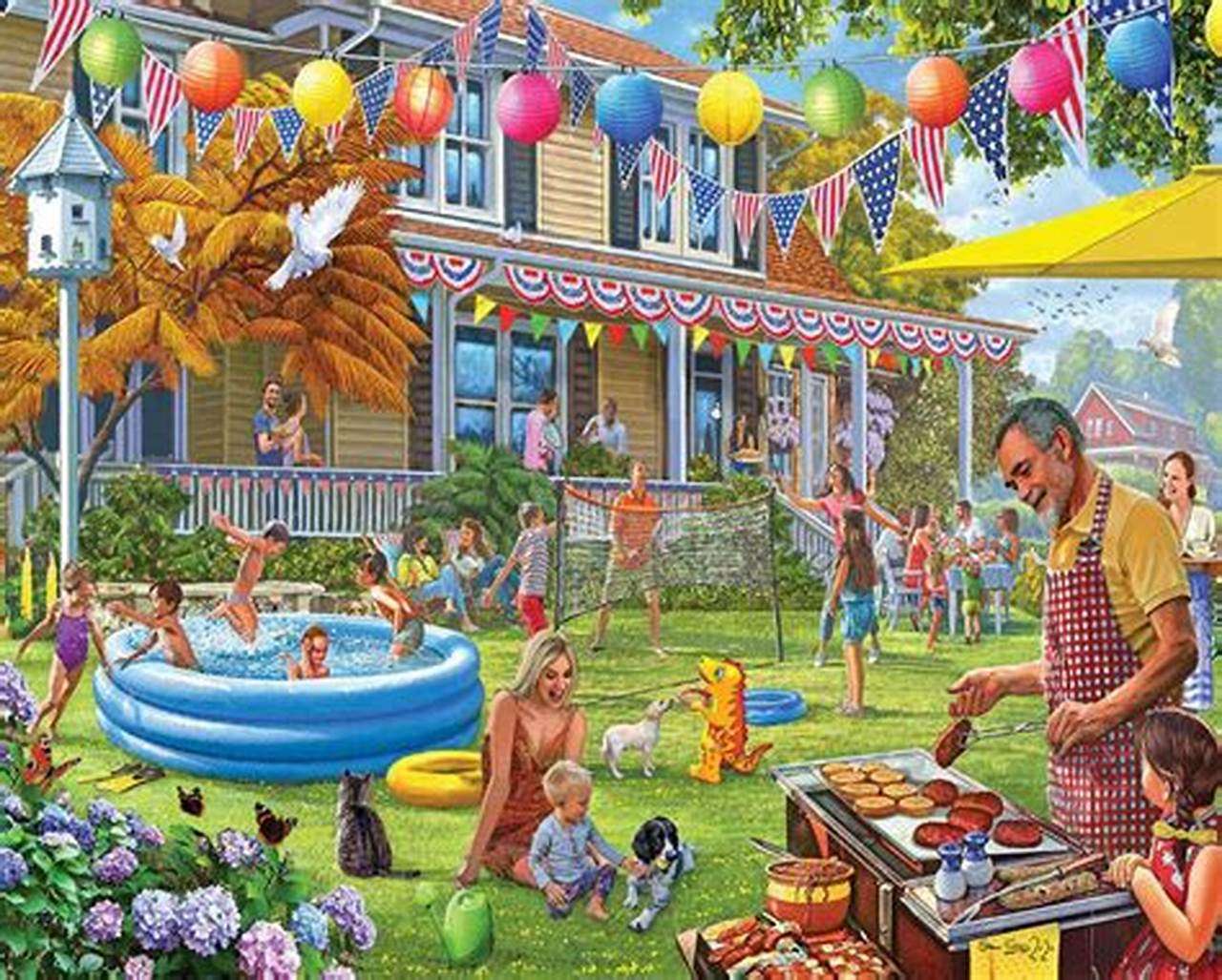 Picnic in front of the house jigsaw puzzle online