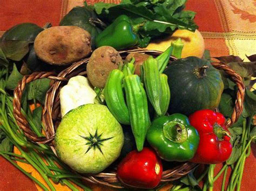Skörd av grönsaker i en korg Pussel online