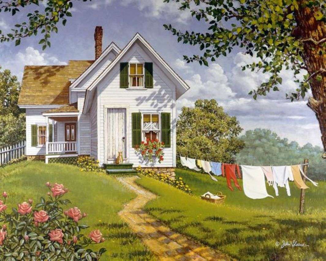 laundry hanging in the garden jigsaw puzzle online