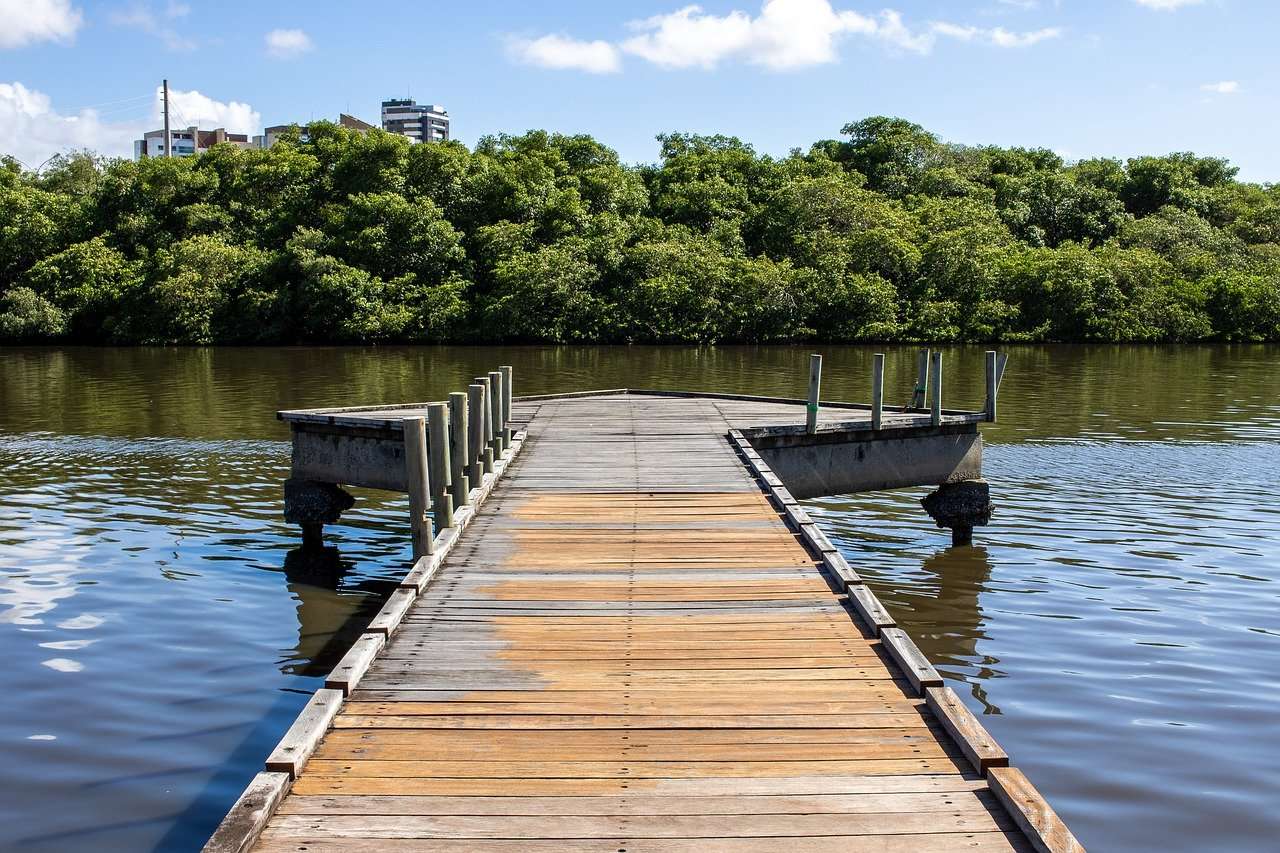Pier over the lake jigsaw puzzle online