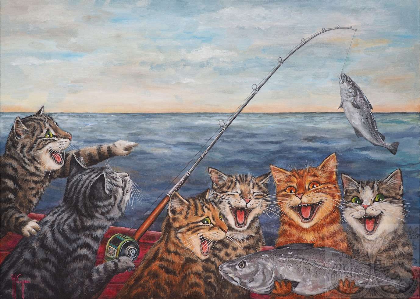 gatos pescadores quebra-cabeças online