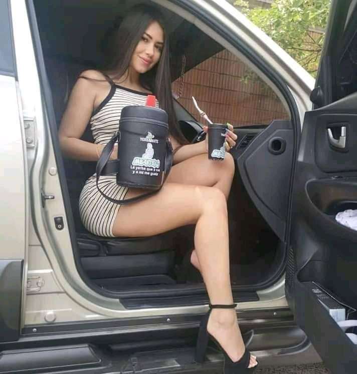 Vacker kvinna i bil pussel på nätet