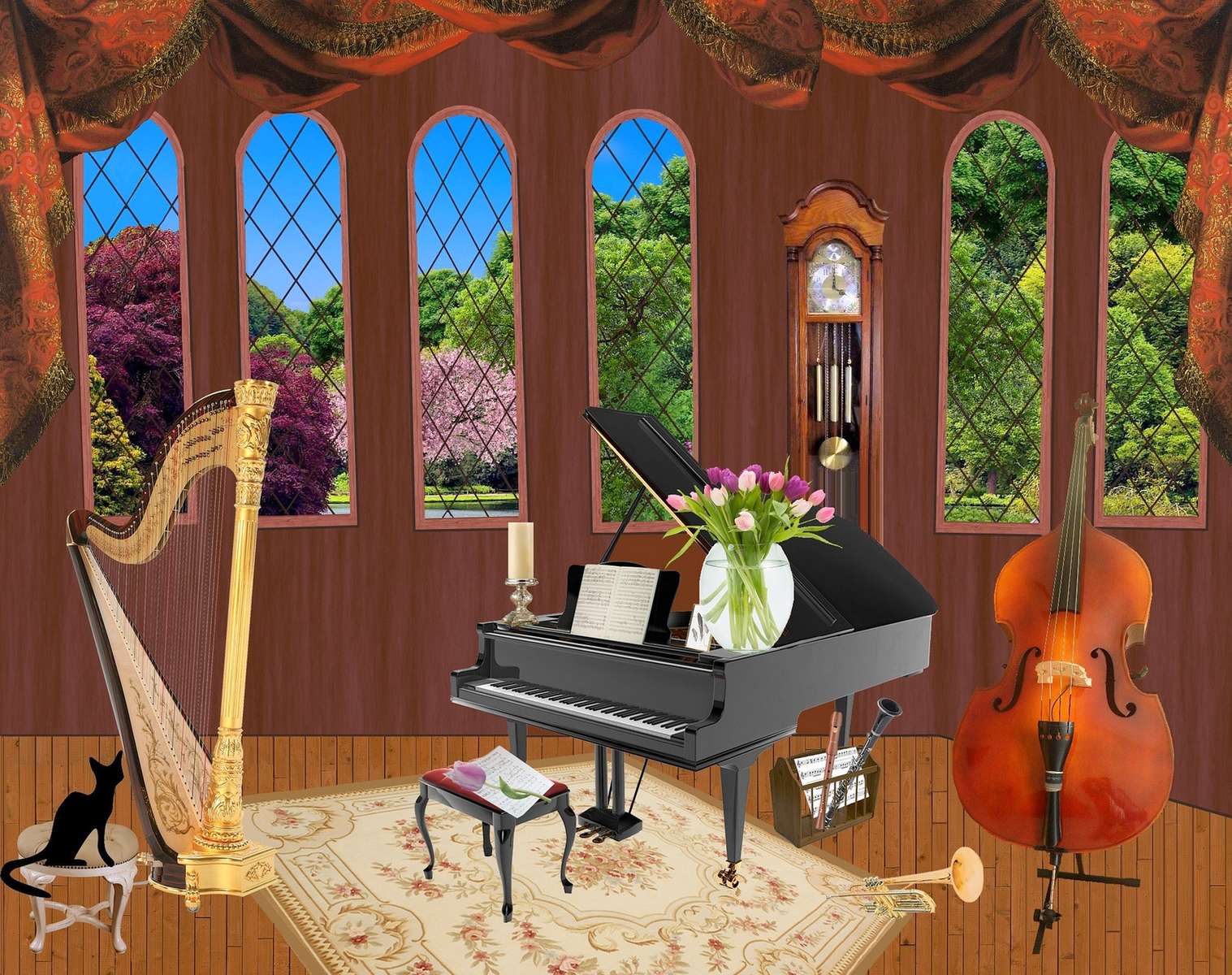 Музикална стая (графика) онлайн пъзел