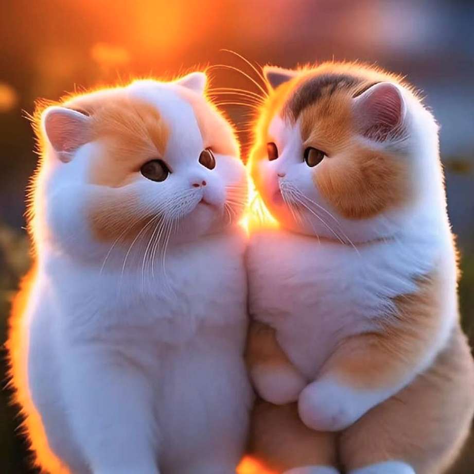 drăguțe pisici roșii îndrăgostite puzzle online