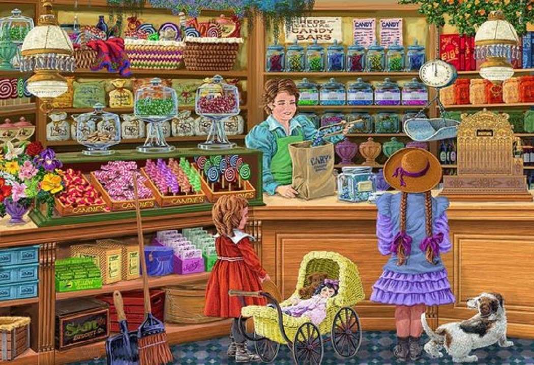 comprando doces puzzle online