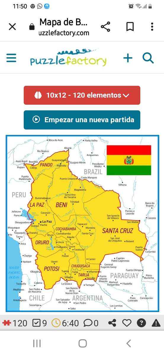 Departamentele din Bolivia puzzle online