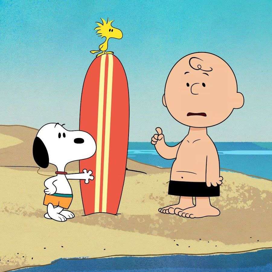 Snoopy na pláži online puzzle