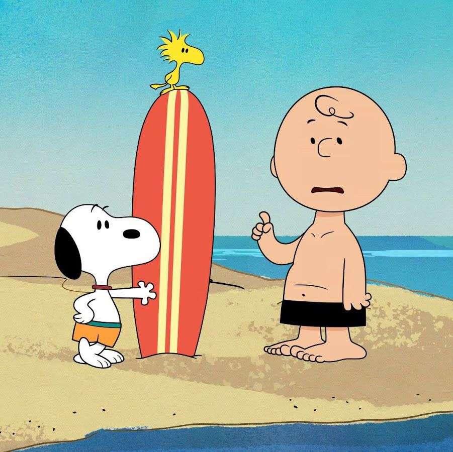 Snoopy en la playa rompecabezas en línea