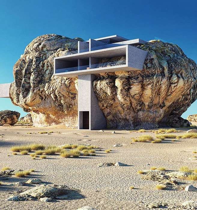 Сучасний кам'яний будинок пазл онлайн