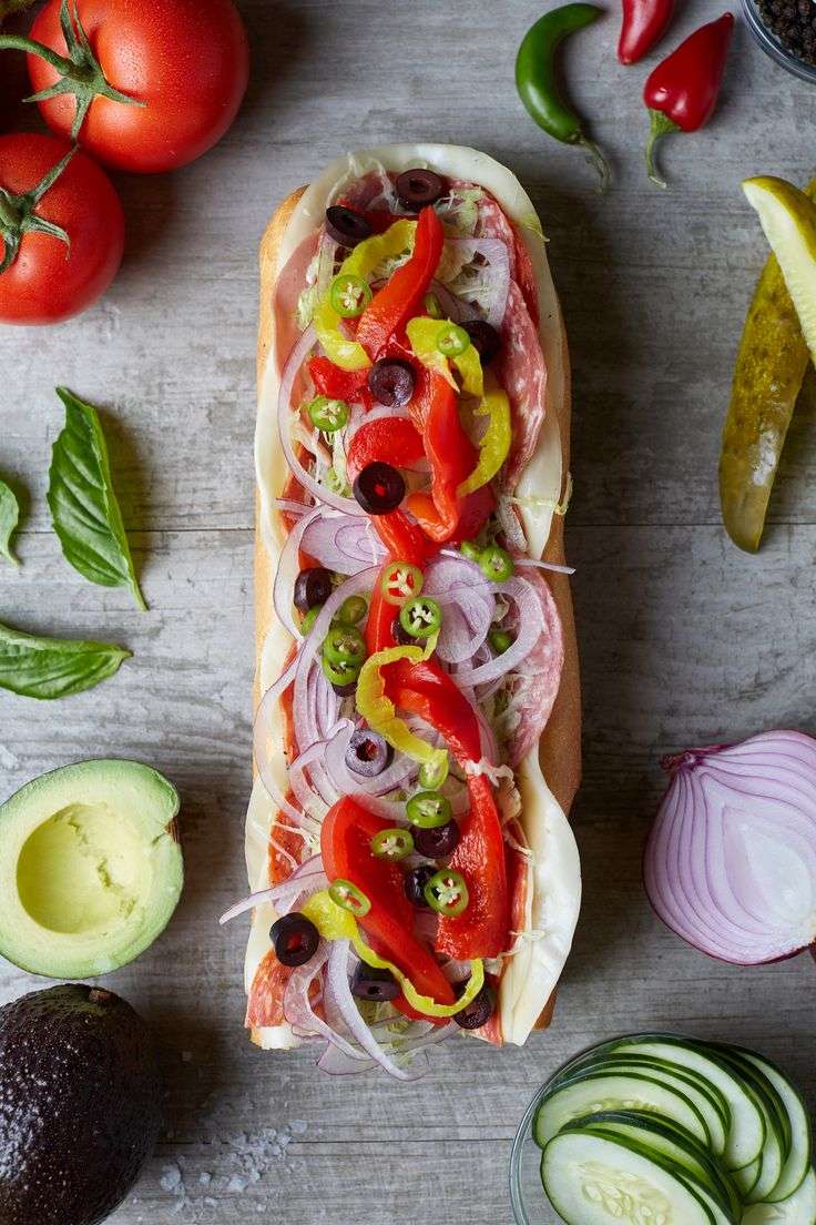 Italský sub sendvič skládačky online