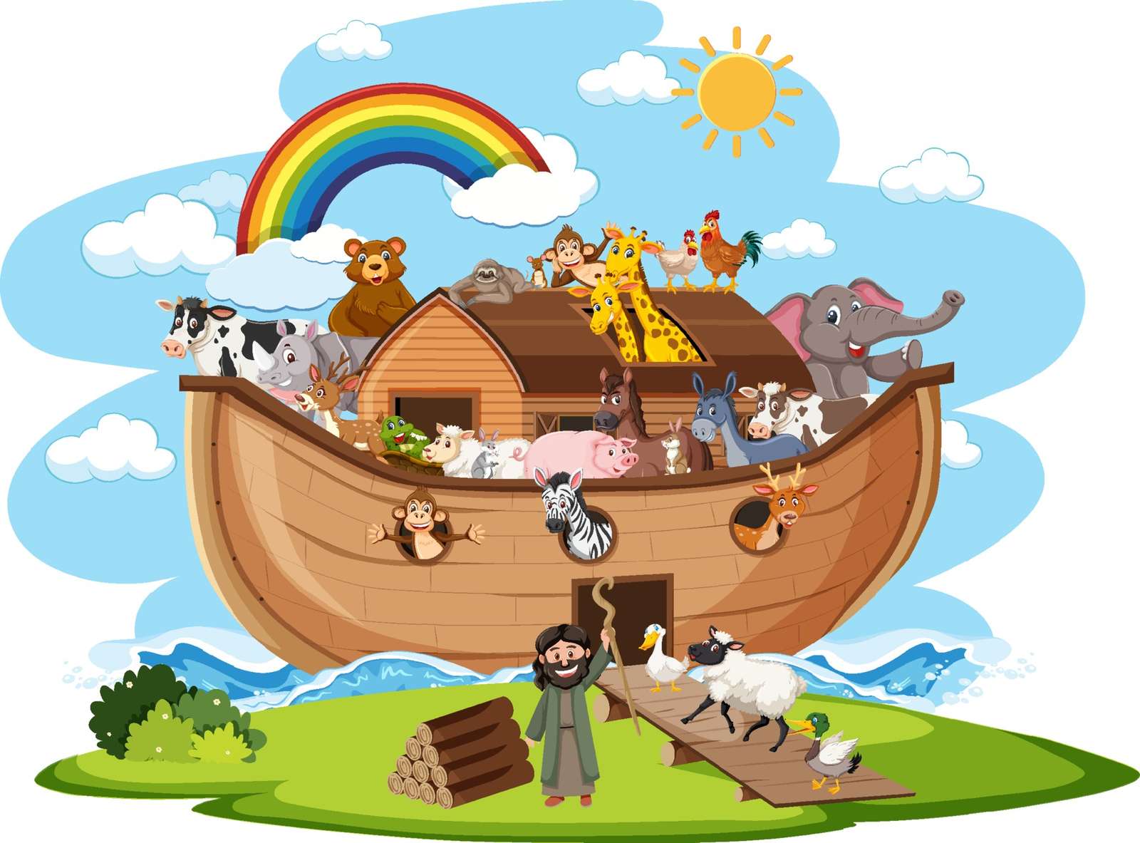 Ной и ковчег онлайн-пазл