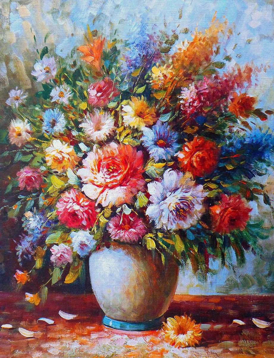 Vase with flowers from the field and garden jigsaw puzzle online