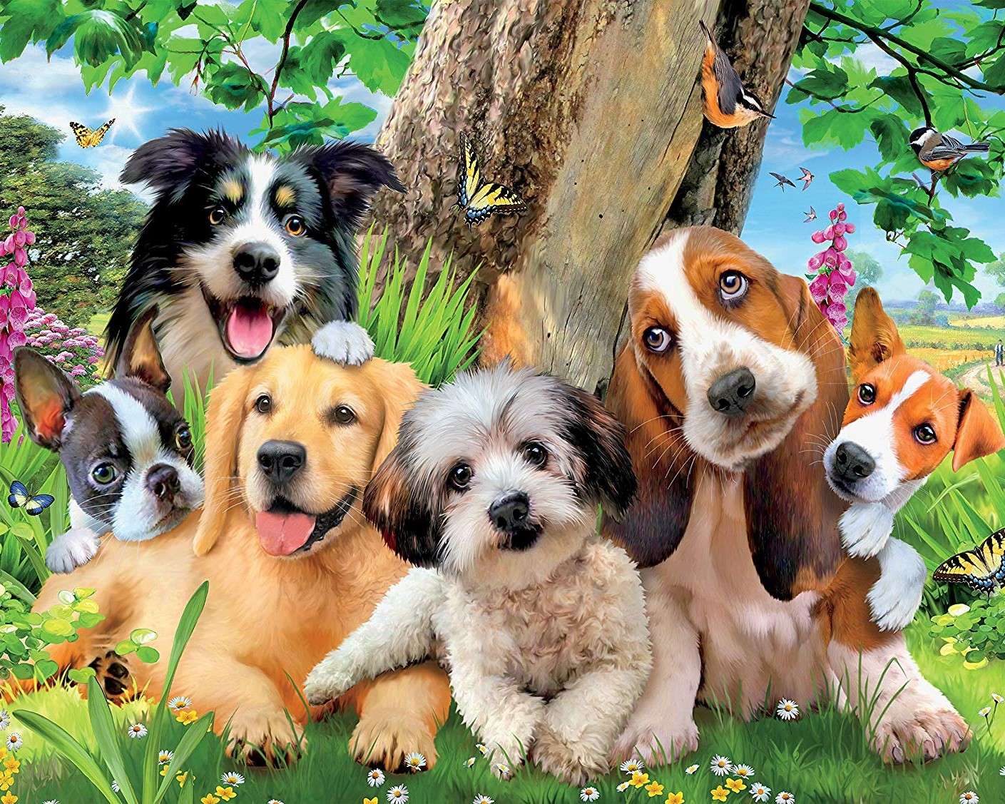 Câini drăguți puzzle online