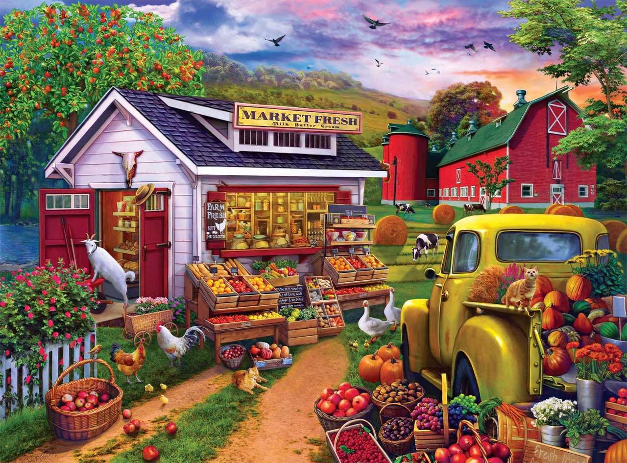 Sale of vegetables and fruits jigsaw puzzle online