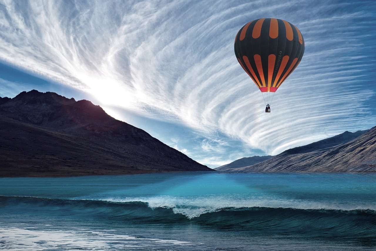 Балон с горещ въздух, природа онлайн пъзел