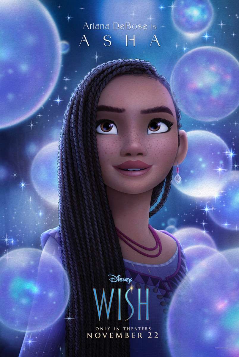 Disney’s Wish (2023) filmaffisch: Asha pussel på nätet