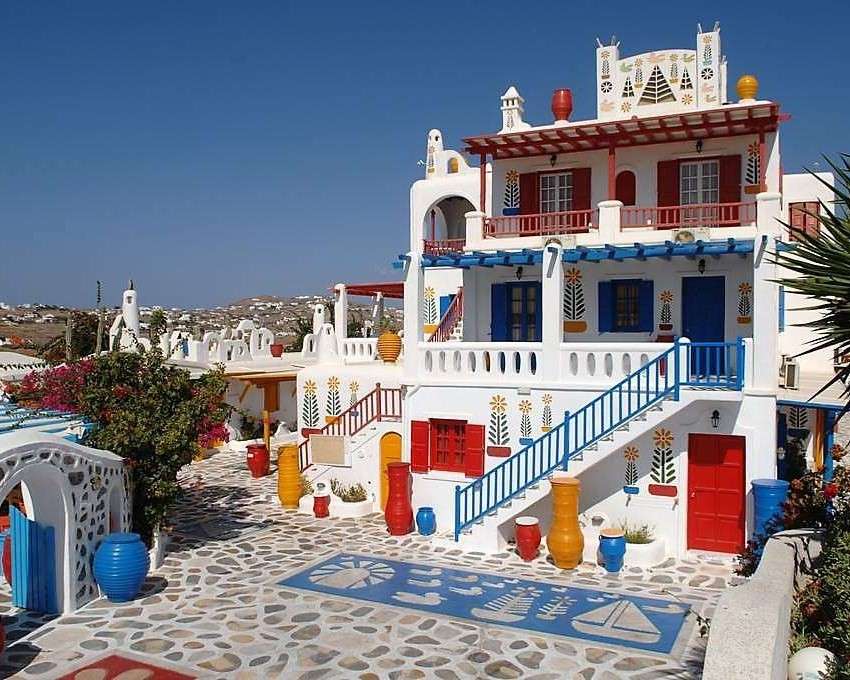 Mykonos – eine griechische Insel in der Ägäis, Puzzlespiel online