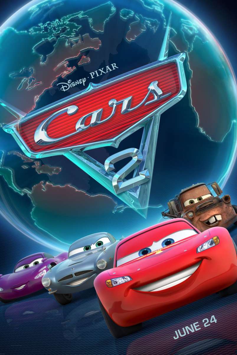 Filmový plakát Cars 2 (2011)❤️❤️❤️❤️❤️ skládačky online