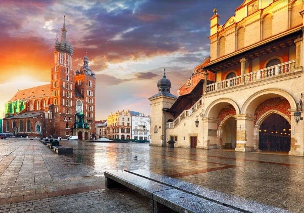 Piazza del mercato a Cracovia puzzle online