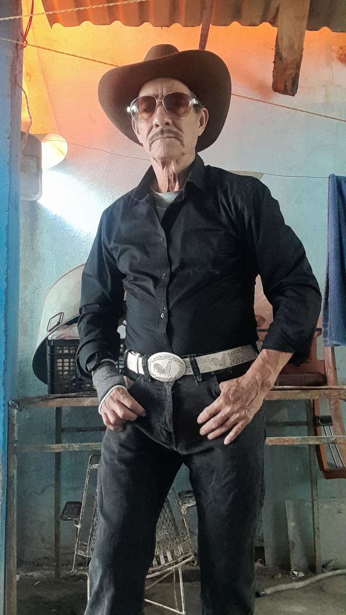 Jóképű cowboy fekete színben kirakós online