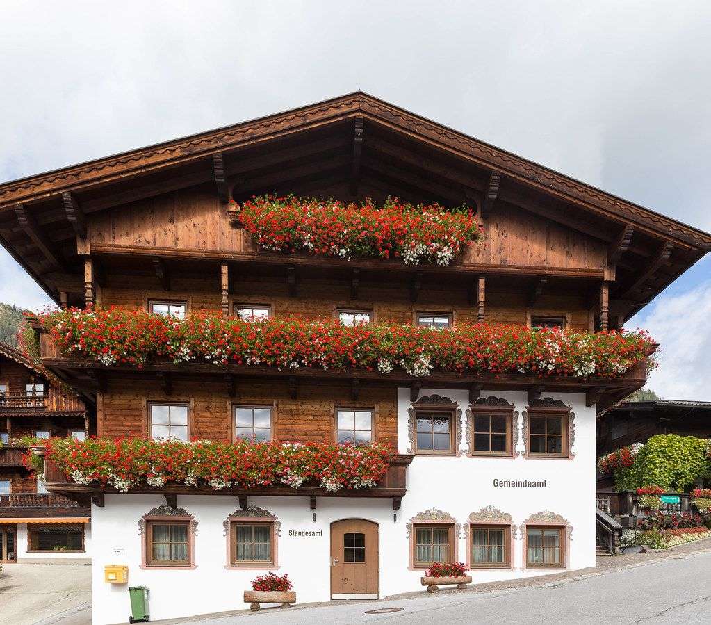 Алпбах Тирол Австрия онлайн пъзел