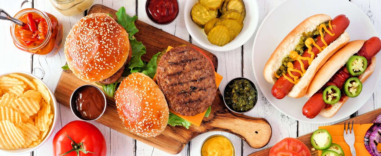 Burgerek és hotdogok kirakós online