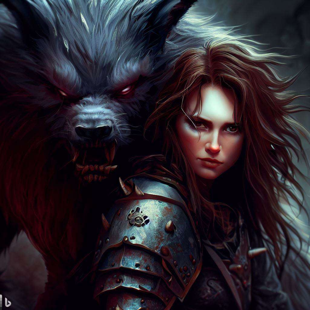 Жена с демон вълк онлайн пъзел