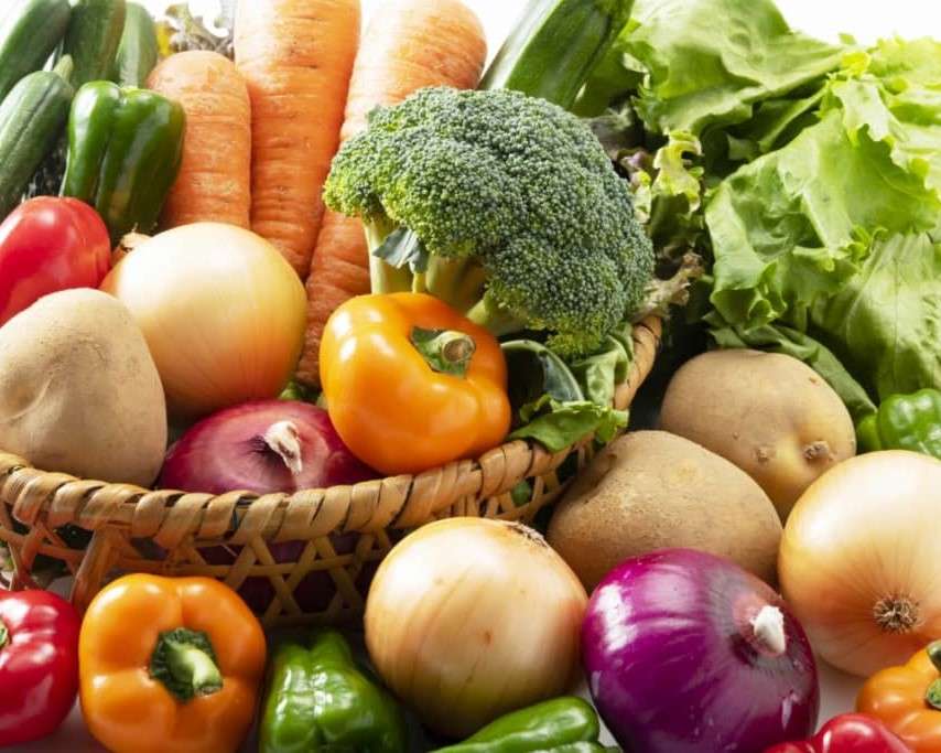 Hälsosamma grönsaker pussel på nätet