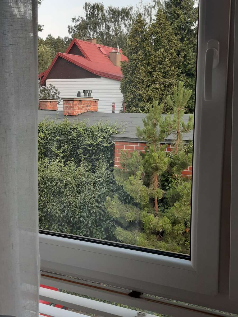 Blick aus dem Fenster des Nachbarhauses Online-Puzzle