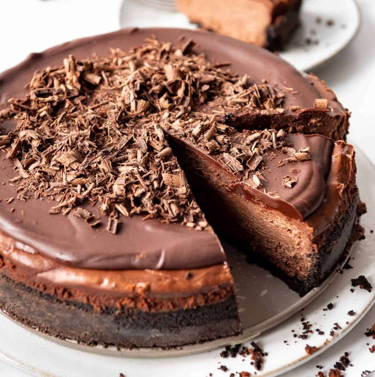 Cheesecake cu triplă ciocolată jigsaw puzzle online