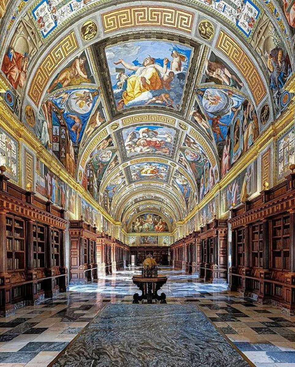 Bibliothek - Kloster El Escorial - Madrid Puzzlespiel online
