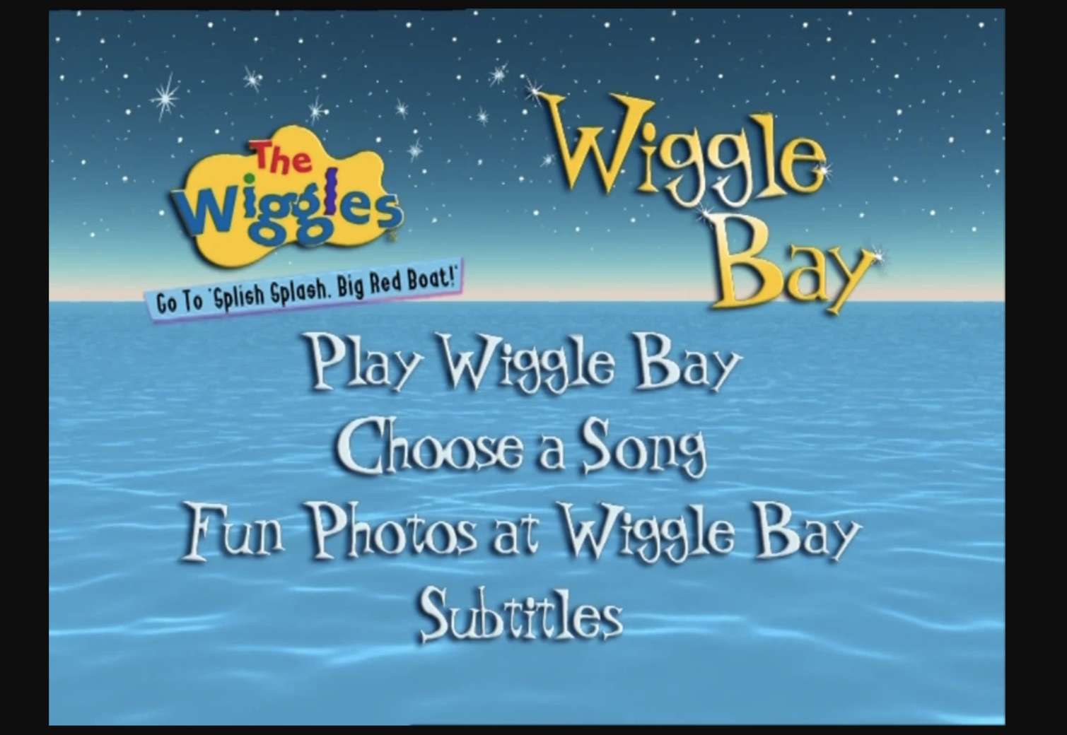 Menu DVD de la Baie Wiggle Bay et Big Red Boat Splash Splash puzzle en ligne