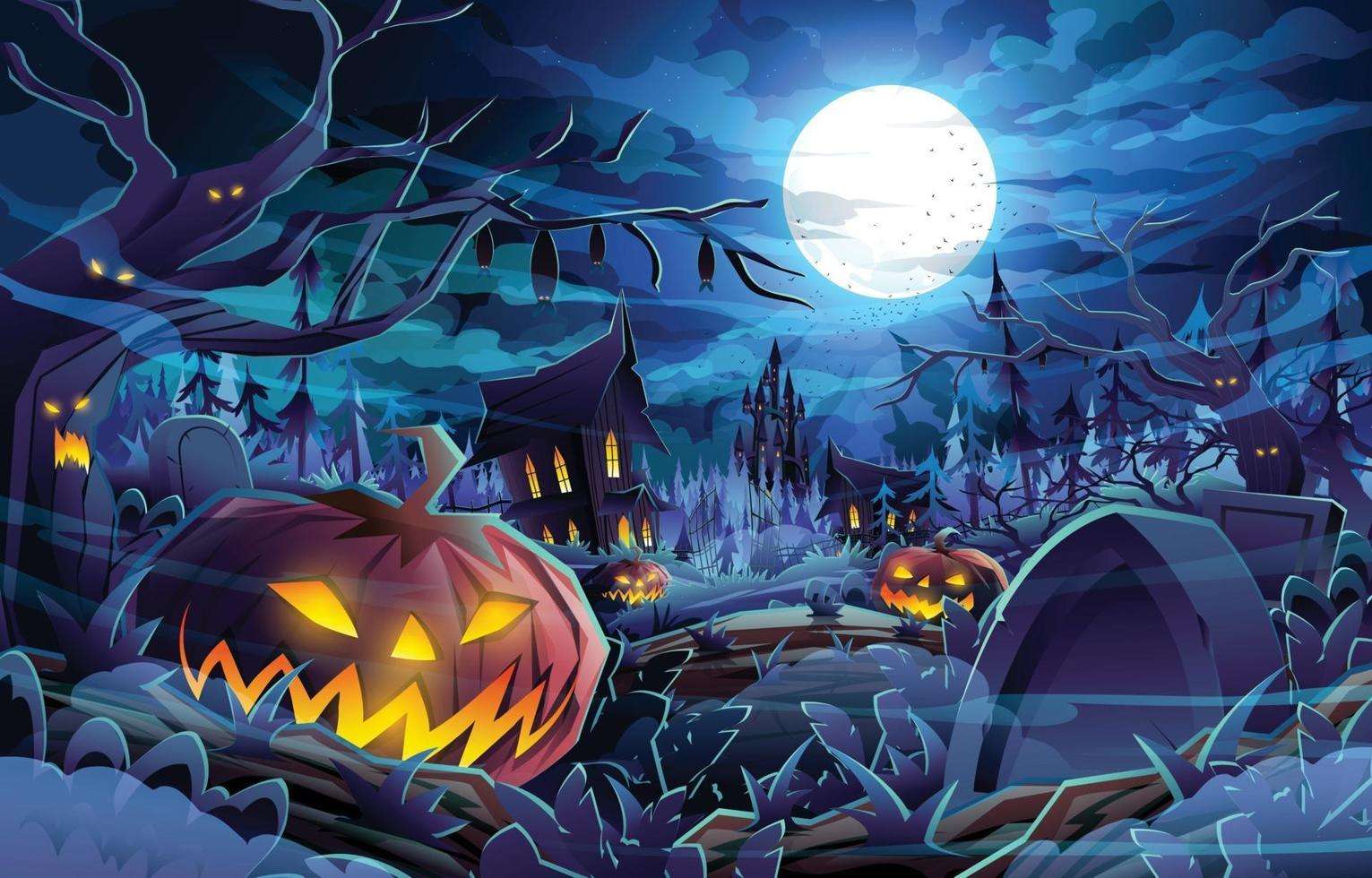 Halloweennacht Puzzlespiel online