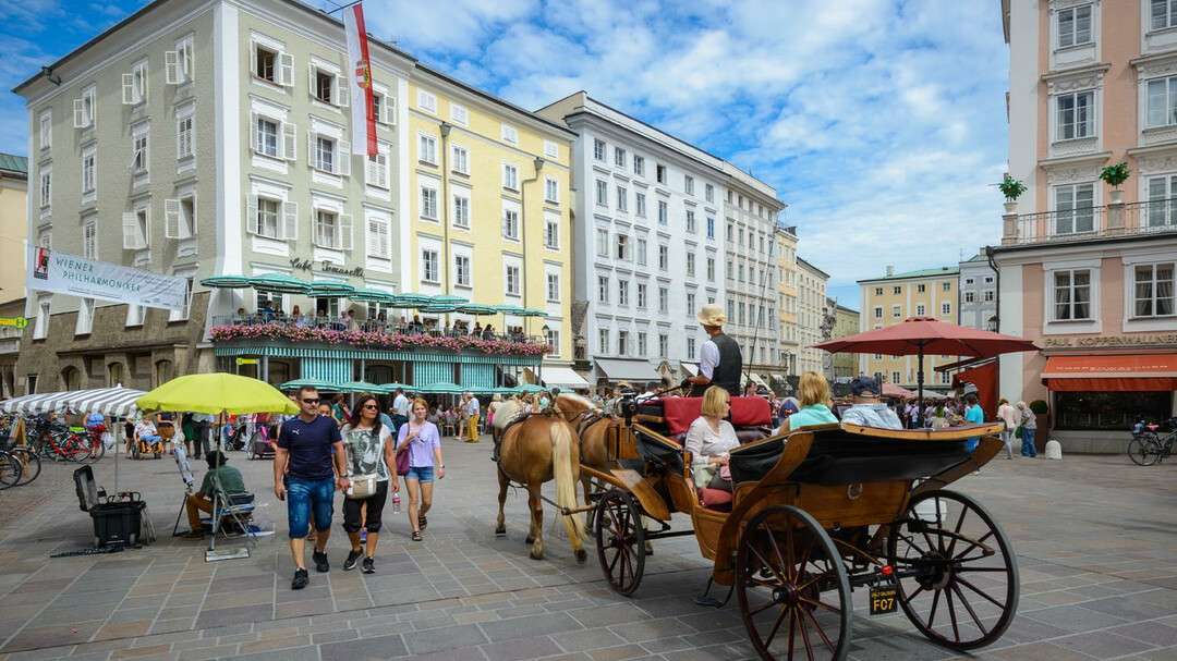 Staden Salzburg Österrike Pussel online
