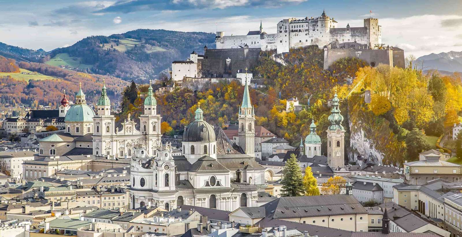 Град Залцбург Австрия онлайн пъзел
