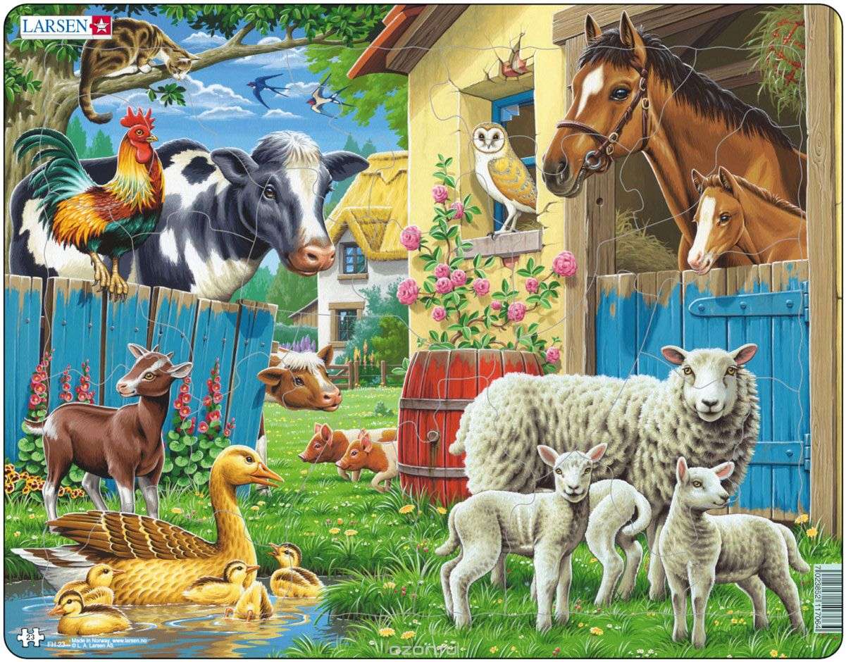 Puzzle - animals on the farm jigsaw puzzle online