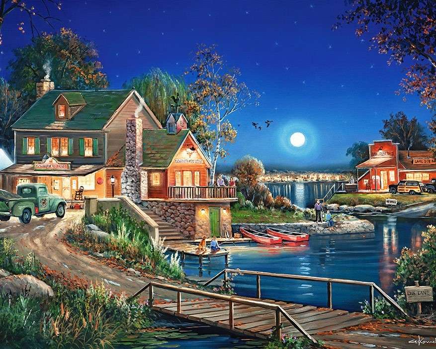 Evening at the lake jigsaw puzzle online